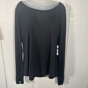 Be Inspired Studio Black Long Sleeve Top Size XL NWT